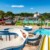 Toboggans aquatiques dans un camping avec piscine