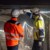 Techniciens en inspection dans une galerie hydraulique EDF en cours de rénovation.